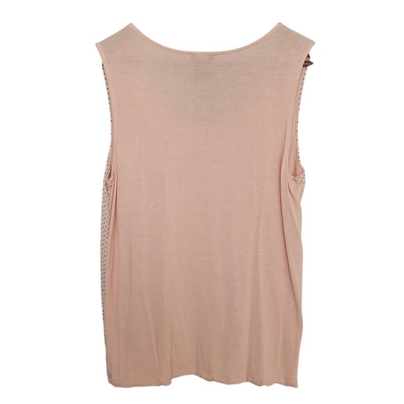 Ann Taylor Factory Sleeveless Pullover Top Womens Size M Pink Polka Dots Lined - Picture 2 of 6